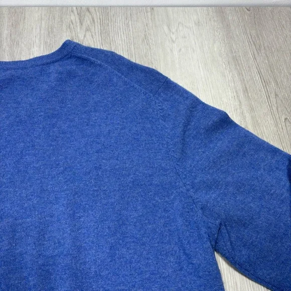 2 Daniel Cremieux Sweater Mens Large Black Cashmere V Neck Classic Pullover Blue - Picture 8 of 16